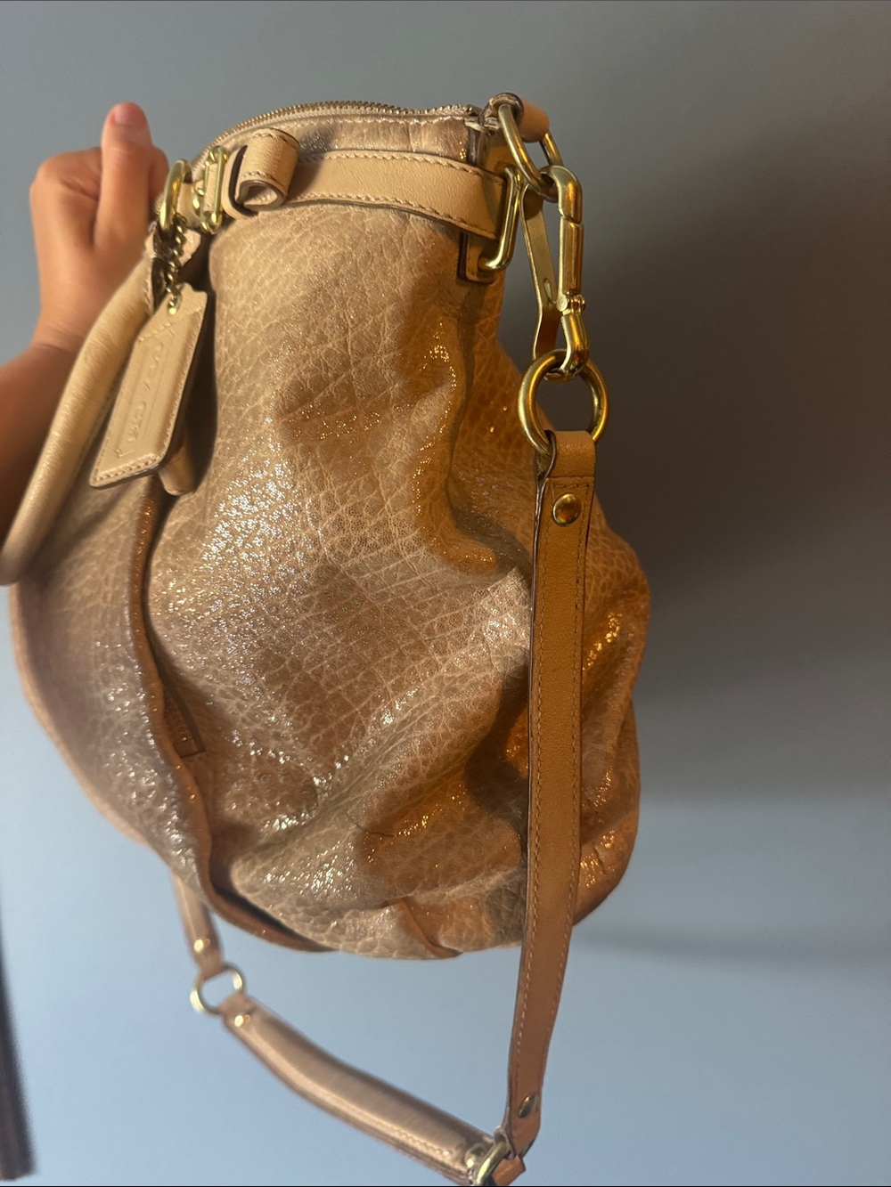 Coach Tan Leather Satchel with Gold Hardware - Picture 6 of 14
